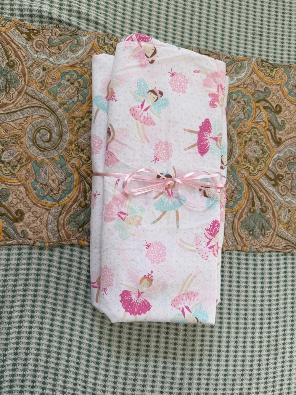 Pottery Barn Kids Ballerina Fairies Twin Flat Sheet & Pillowcase